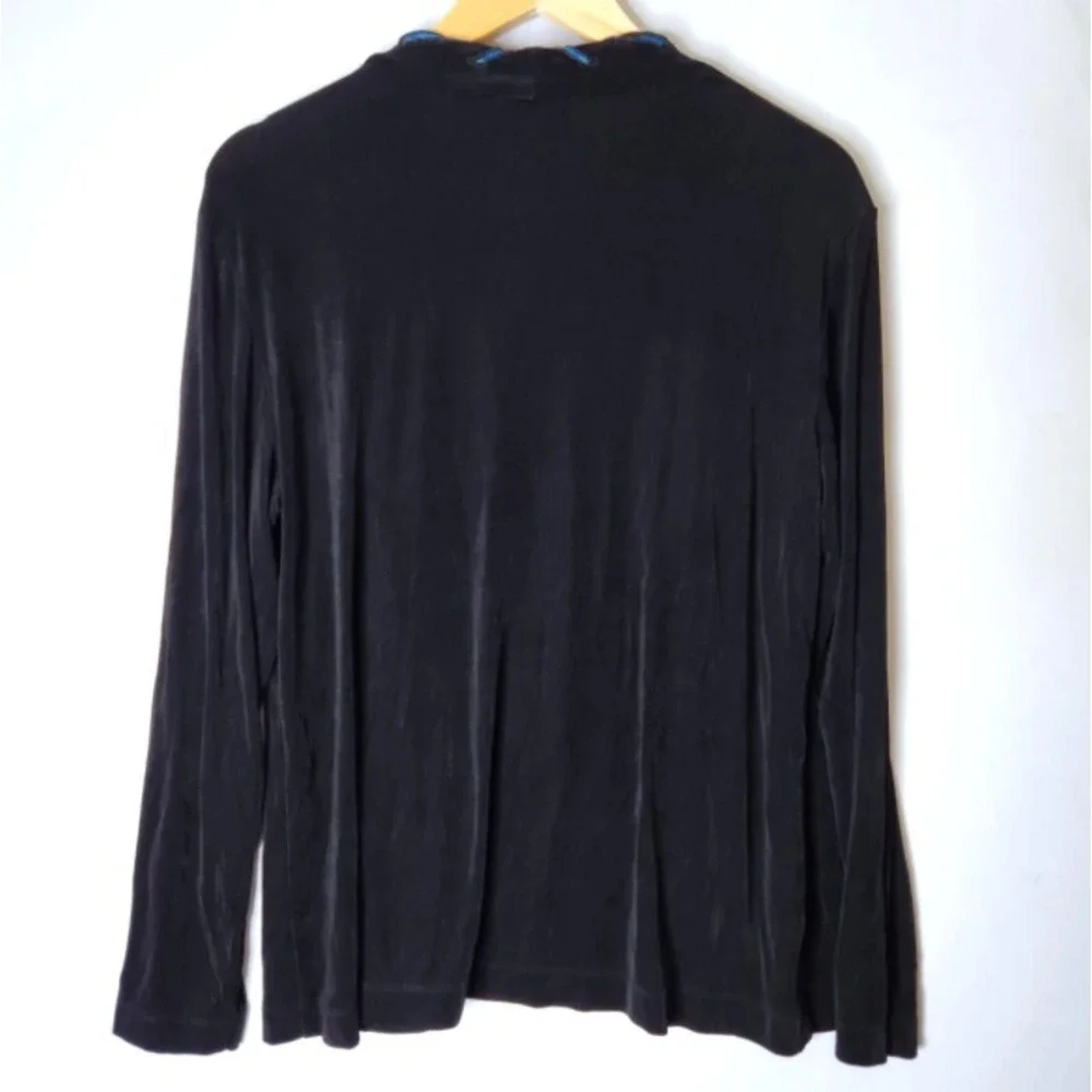 Chico's Travelers Slinky Open Front Cardigan Sweater Women's Size Large 12 Black